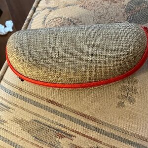 WOODIES Woven Eyeglass Case with Red Trim